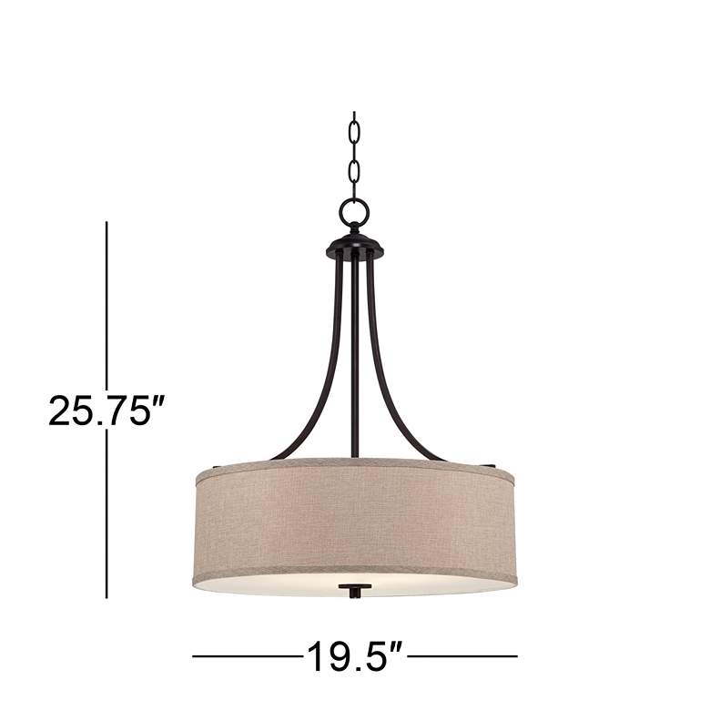 La Pointe 19 1/2" Wide Oatmeal Linen Shade Pendant Light