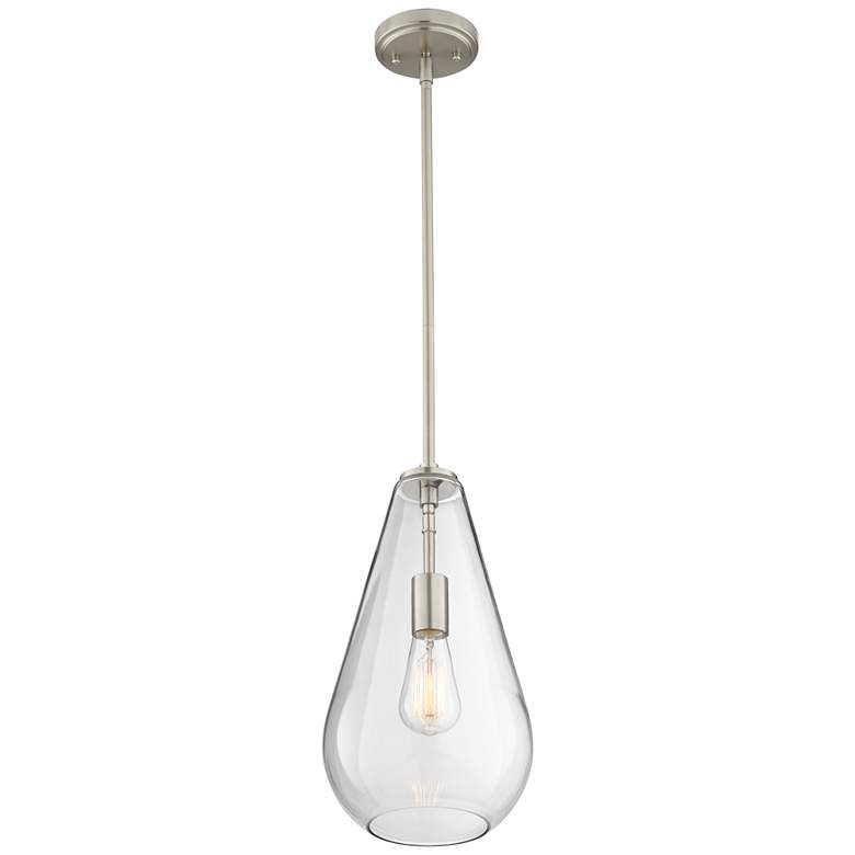 Possini Euro Burgen 8 1/2" Wide Brushed Nickel Mini Pendant