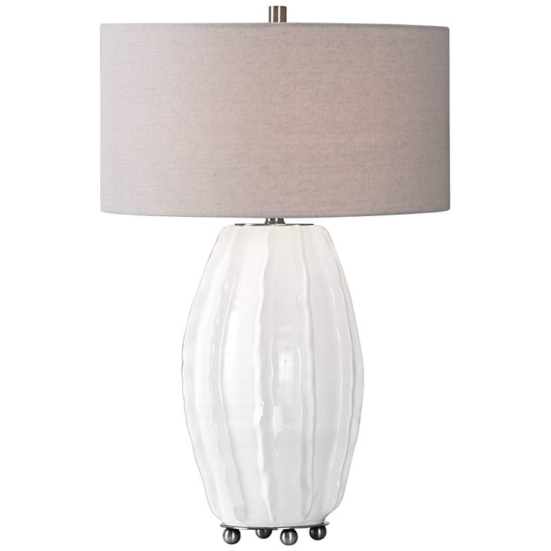 Marazion Gloss White Organic Ceramic Table Lamp