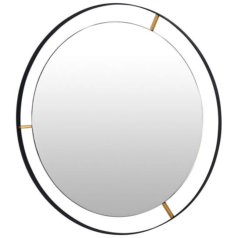 Varaluz Casa Framed Matte Black 20" Round Wall Mirror