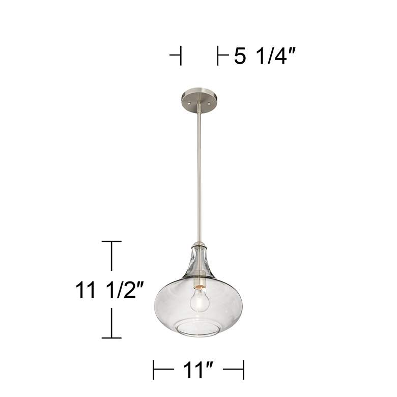 Possini Euro Belford 11" Brushed Nickel Handcrafted Glass Mini Pendant