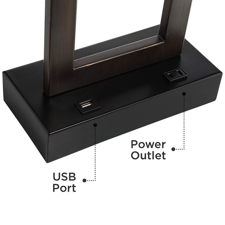 Todd Bronze Metal Table Lamp with USB Port and Outlet