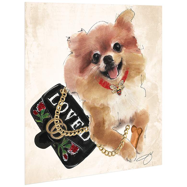Pomeranian Unframed 23 1/4" Square Glass Graphic Wall Art