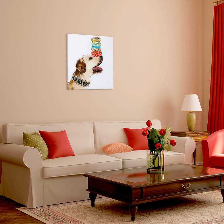 Balancing Act 23 1/4"H Free Floating Glass Graphic Wall Art