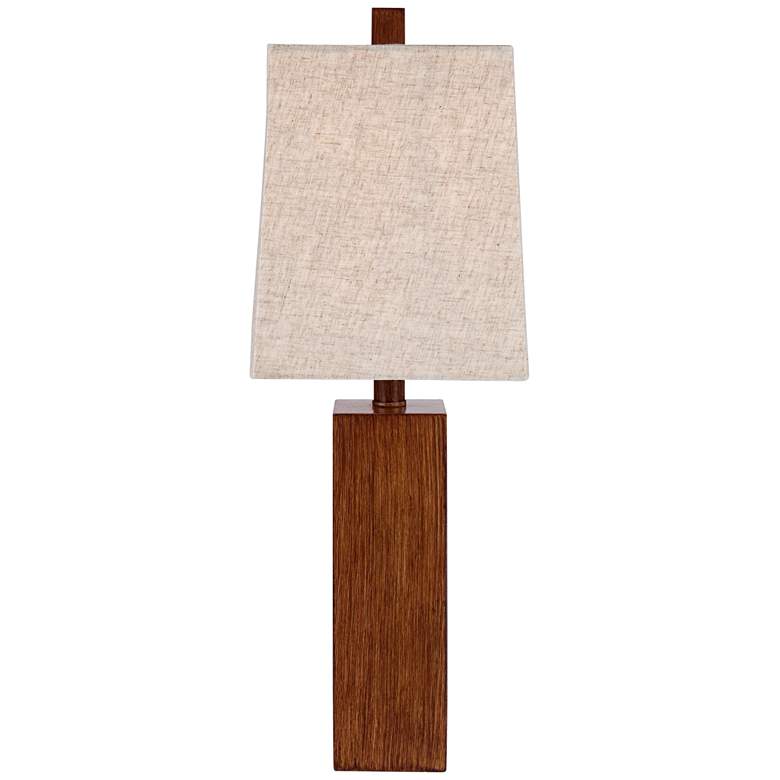 Darryl Wood Finish Rectangular Table Lamps Set of 2