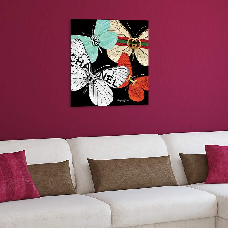 B-Fly 25 1/2" Square Free Floating Glass Graphic Wall Art