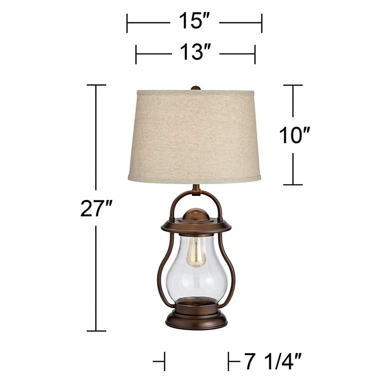Fredrik Bronze Industrial Lantern Night Light Table Lamp