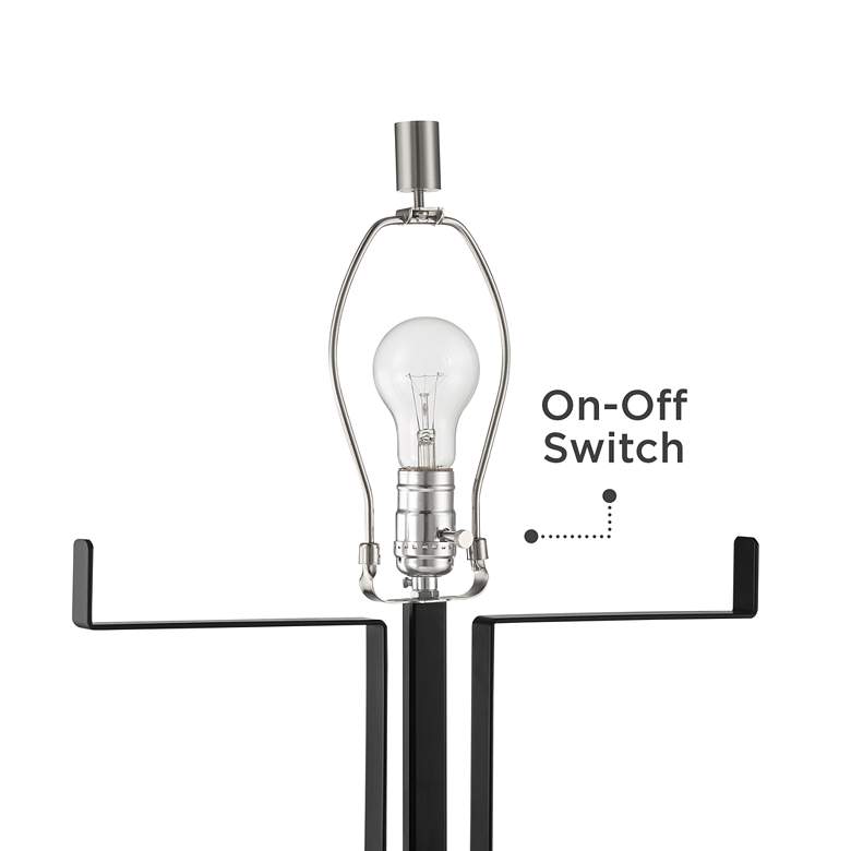 Jacky Modern Industrial Black Table Lamp with USB Port and Acrylic Riser
