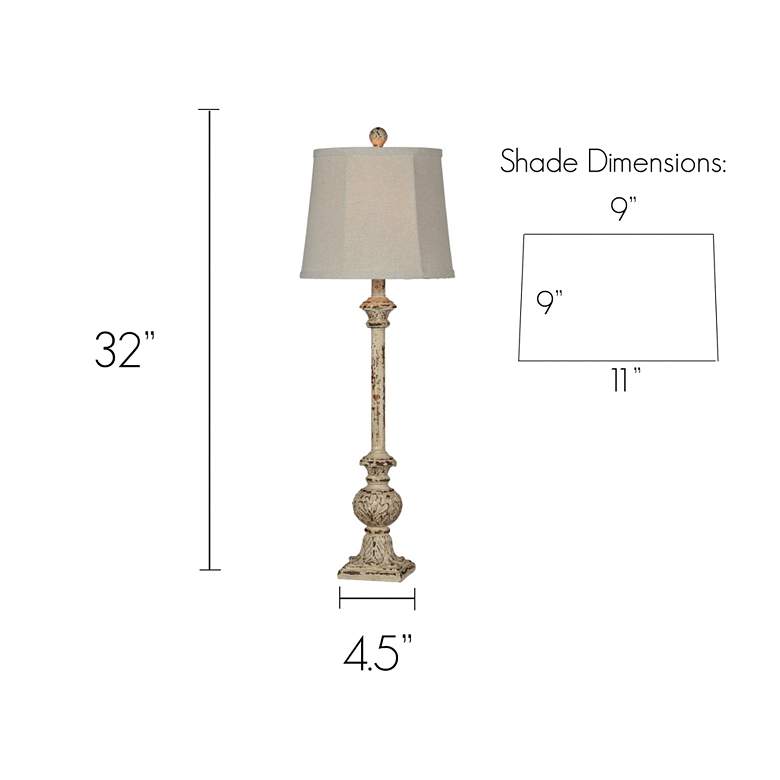 Forty West Carson Antique White Buffet Table Lamps Set of 2