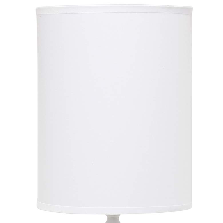 Simple Designs White Candlestick Ceramic Accent Table Lamp