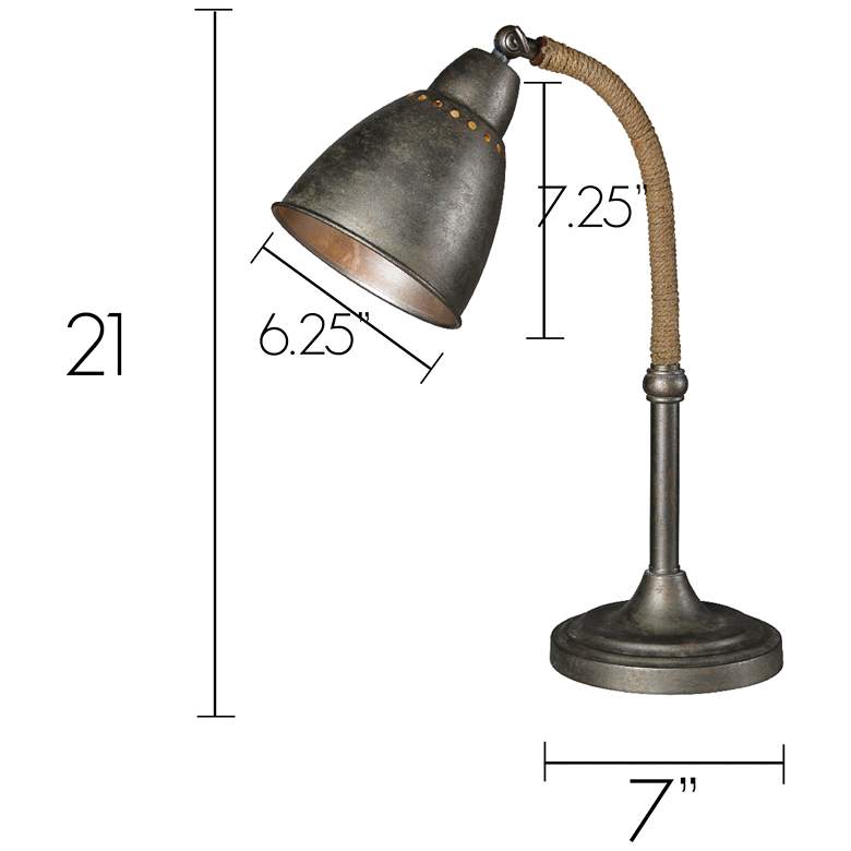 Forty West Gage Raw Metal Desk Lamps Set of 2