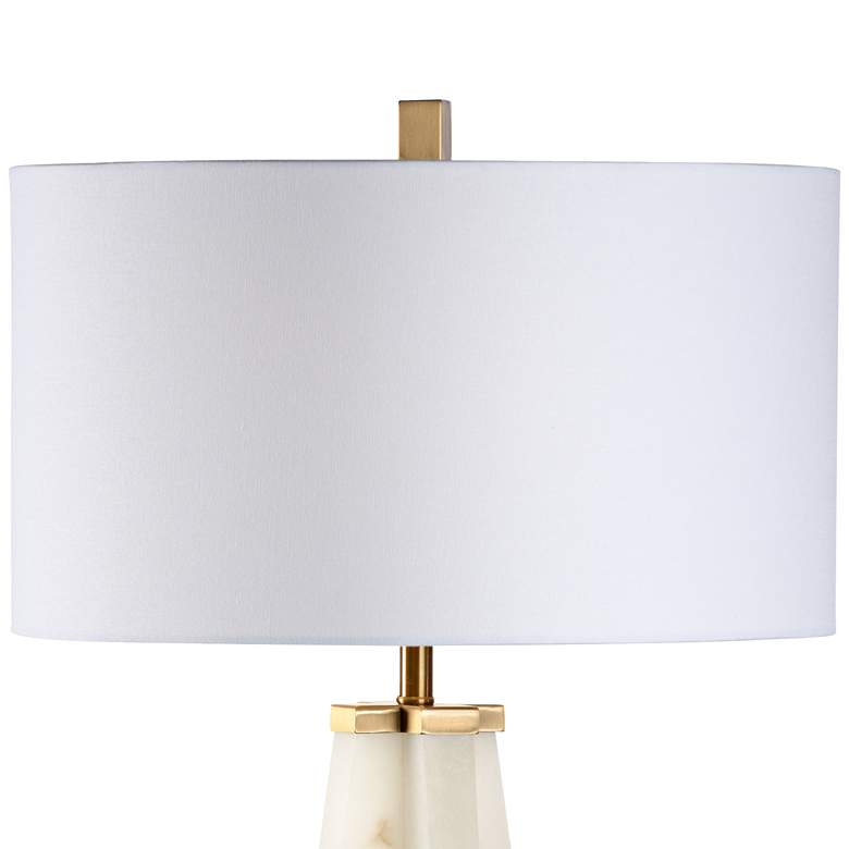 Alabaster Pyramid Cream Table Lamp