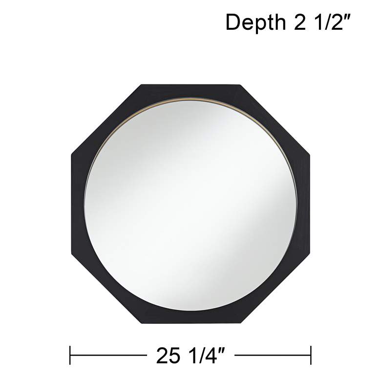Gambella Black And Gold 25 1/4" Octagon Wall Mirror