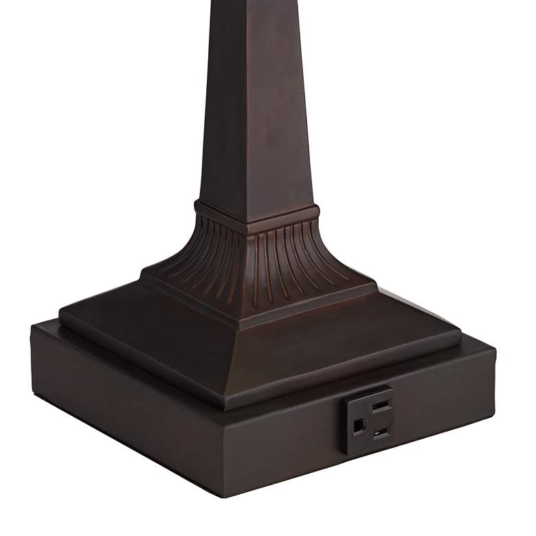 Robert Louis Tiffany Fleura Bronze Tiffany-Style Desk Lamp with Outlet