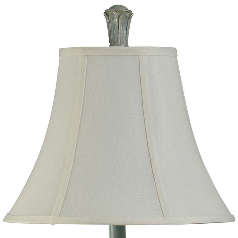 Cibali Blue Table Lamp with White Softback Fabric Shade