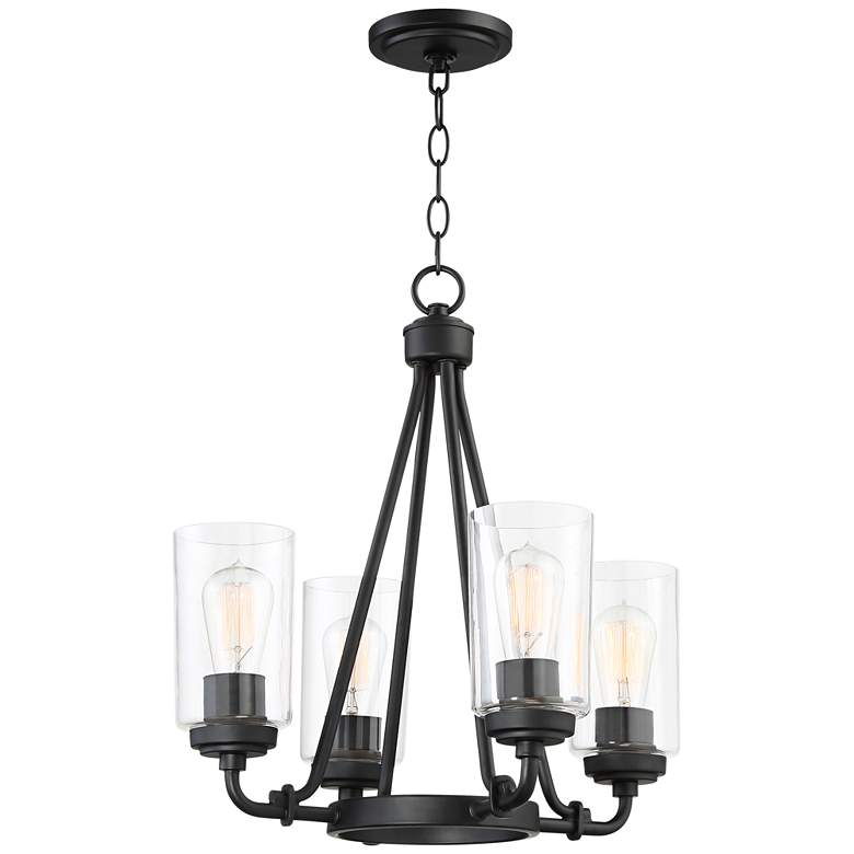 Rhett 18" Wide Black 4-Light Chandelier