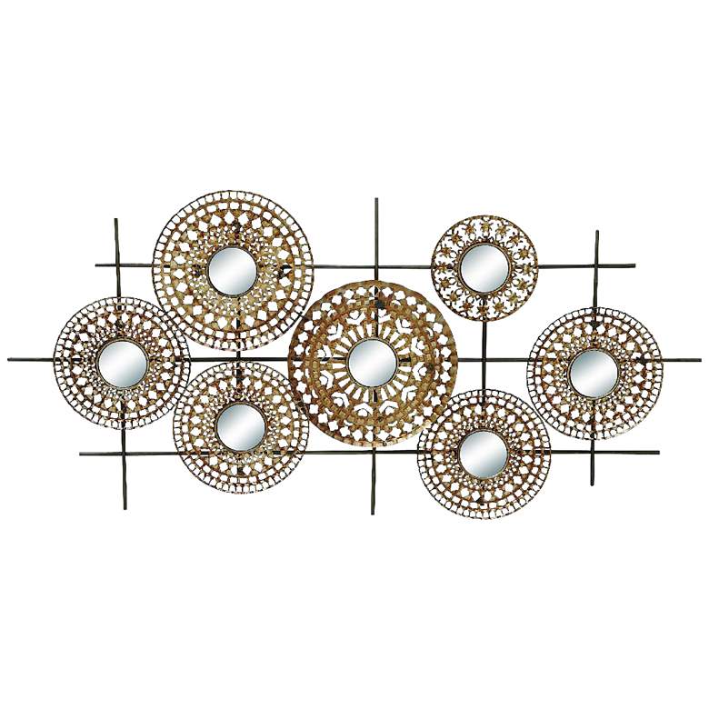 Bellingham Textured Iron 51" Wide Mirror Metal Wall Art