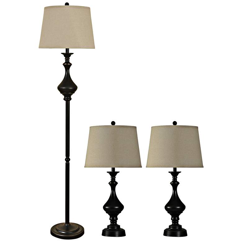 Madison Traditional Bronze 3-Piece Floor and Table Lamp Set – Joanna ...