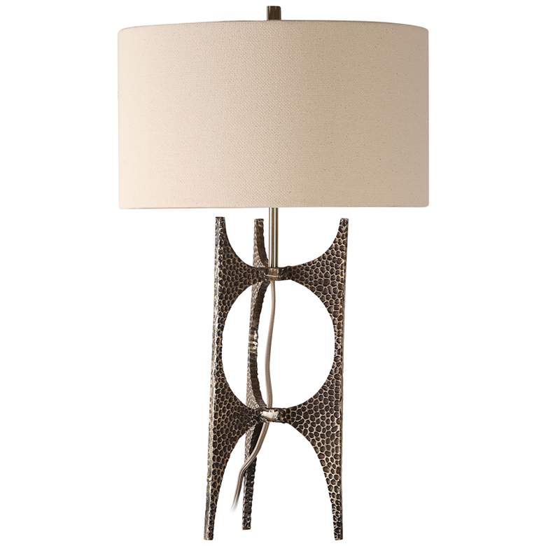 Goldia Antique Golden Bronze Hammered Table Lamp