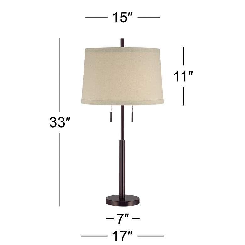 Possini Euro Design Matte Dark Bronze Stick Table Lamp