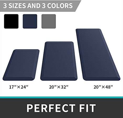 DEXI Anti Fatigue Kitchen Mat Cushioned Kitchen Rug, 3/4" Thick Heavy Duty Waterproof Floor Mat, Non-Slip Comfort Standing Mat for Kitchen, Desk, Floor, Office, Sink, Laundry,