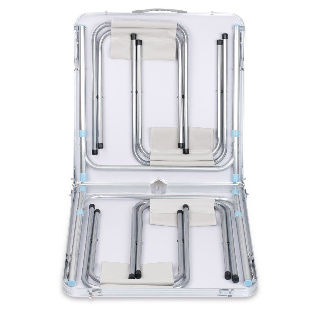 Steel Portable Folding Table with 4 Folding Chairs