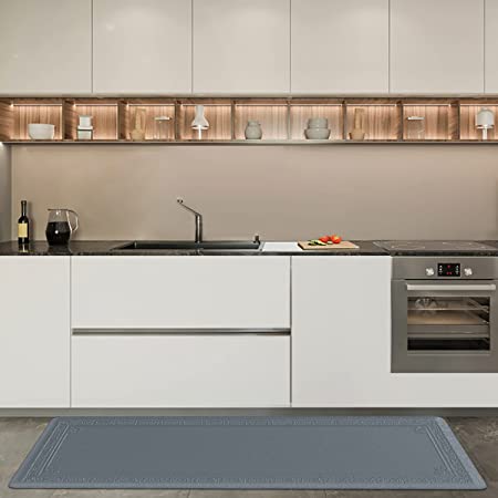 Anti Fatigue Kitchen Mat by DAILYLIFE, 3/4" Thick Kitchen Floor Mat, Standing Comfort Mat for Home, Office, Garage - Non-Slip Bottom, Cushioned, Waterproof & Easy-to-Clean (20" x 42", Brown)