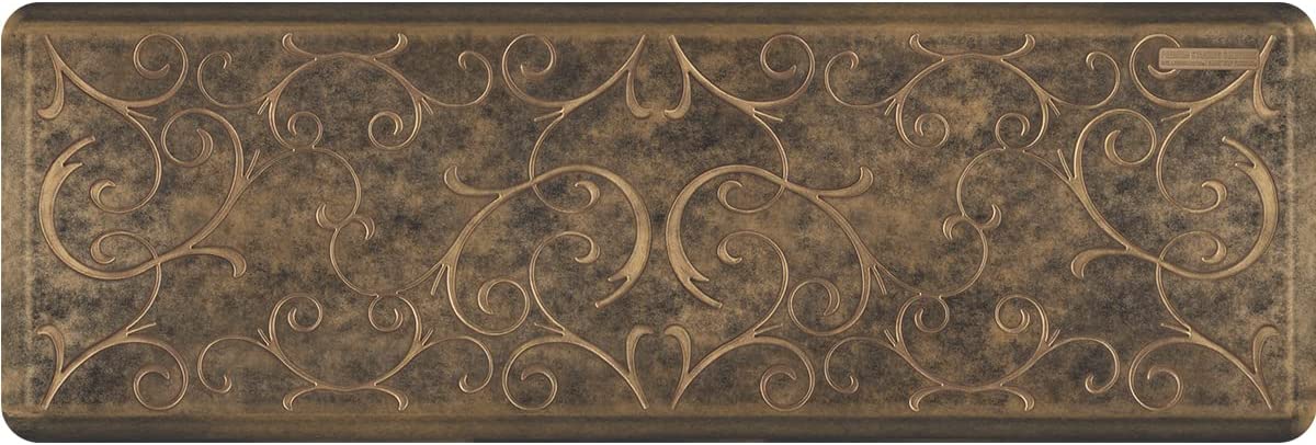 WellnessMats Bella Collection Anti-Fatigue Floor Mat, Bronze, 72 in. x 24 in. x ¾ in. Polyurethane – Ergonomic Support Pad for Home, Kitchen, Garage, Office Standing Desk – Water Resistant, Non-Slip,