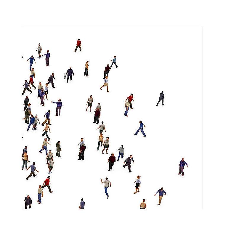 People 24" Square 2-Piece Frameless Glass Wall Art Set