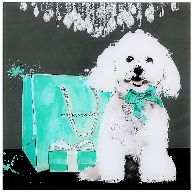 Blue Ribbon Bichon Frise Dog 20" Square Wall Art