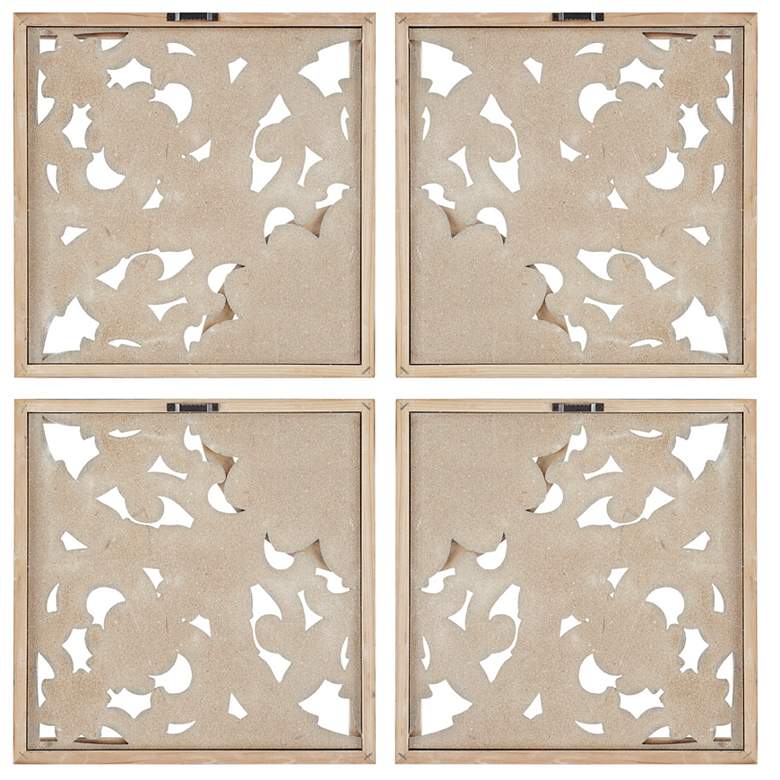 Arwen Medallion 14 3/4" Square 4-Piece Wood Wall Art Set