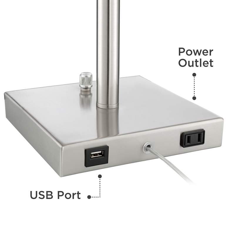 Andre Metal Table Lamps with USB Ports and Outlets Set of 2