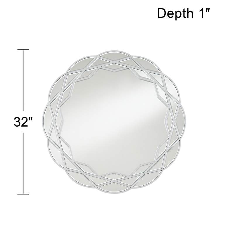 Dalbot Silver 32" Round Framed Wall Mirror