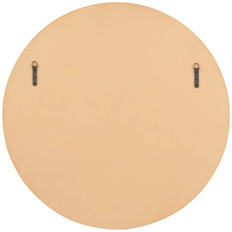 Tourasi Brushed Gold 32" Round Cut Framed Wall Mirror