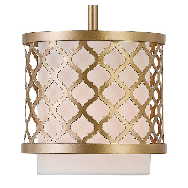 Arabesque 7" Wide Soft Gold Drum Mini Pendant