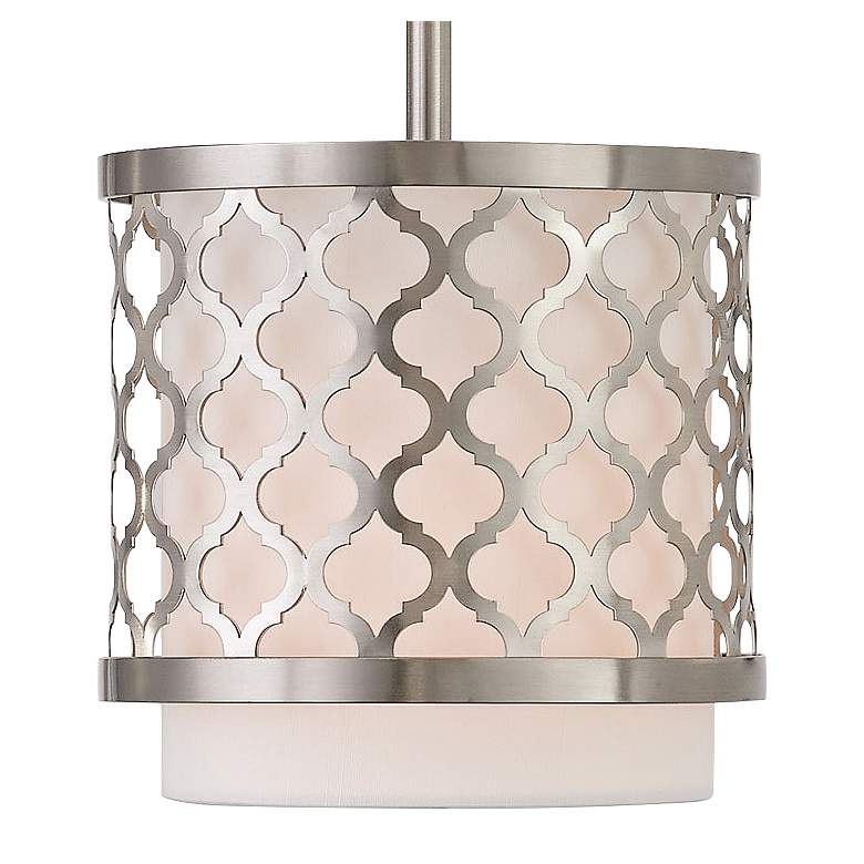 Arabesque 7" Wide Brushed Nickel Drum Mini Pendant