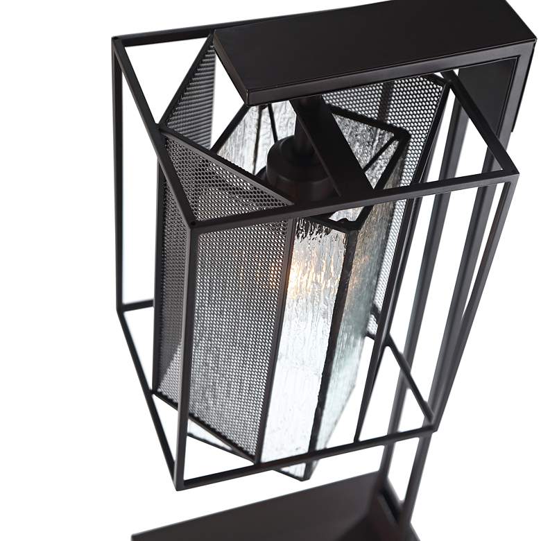 Lite Source Silveny Matte Black and Glass Desk Lamp