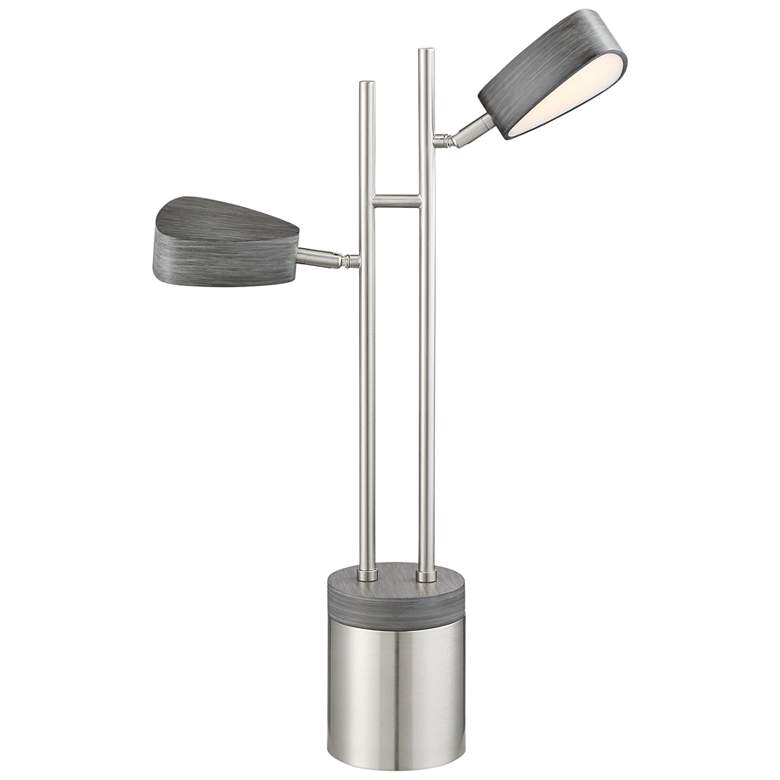 Lite Source Charlyne Brushed Nickel 2-Light LED Desk Lamp