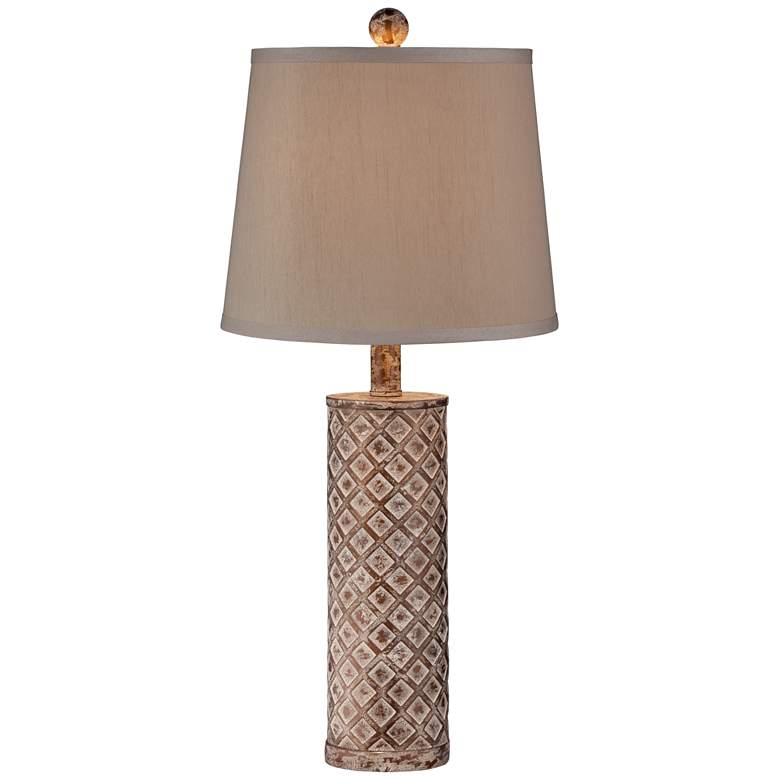 Gisele Gold Wash Lattice Column Table Lamp