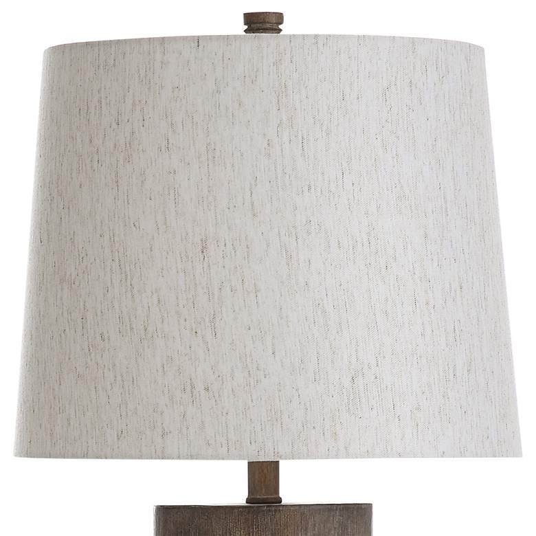 Tipton Roanoke Dark Brown Faux Wood Column Table Lamp