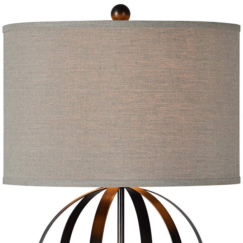 Currey Driftwood and Natural Metal Orb Table Lamp