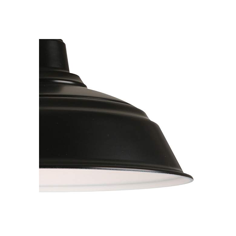 Hi-Lite Warehouse 17" Wide Black Metal Pendant Light