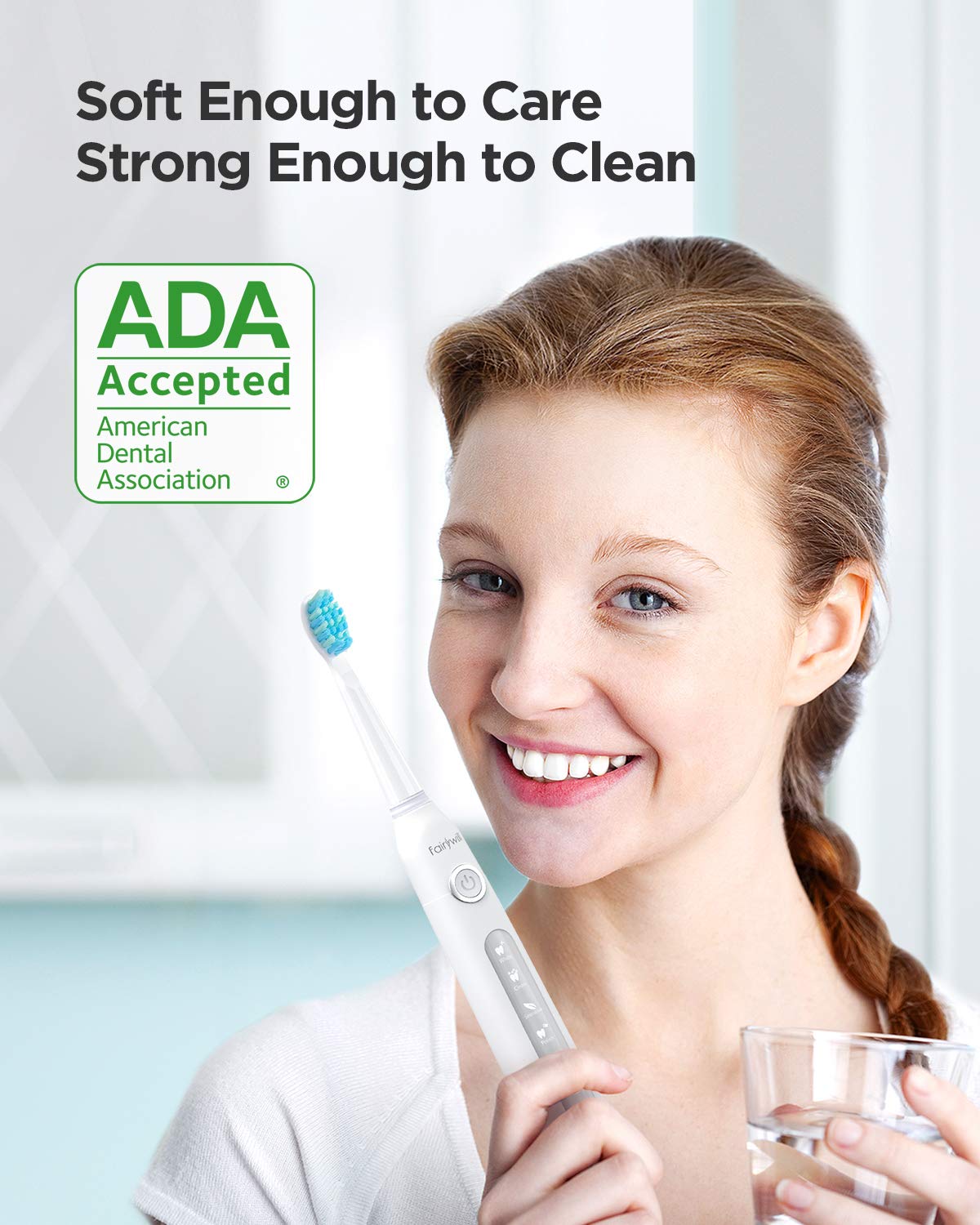 Electric Toothbrush Powerful Sonic Cleaning - Rechargeable with Timer, 5 Modes, 3 Brush Heads for Adults and Kids