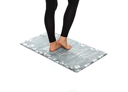 J&V TEXTILES Anti Fatigue for Floor, Embossed Themed Cushioned Kitchen Runner Rug Mat, Non Slip, Easy Wipe Clean, 1/2 Inch Thick, 20" x 39" (Home Sweet Home