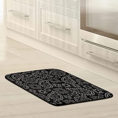 Kitchen Mat Lemon Tree Kitchen Floor Mat Cushioned Anti-Fatigue Kitchen Rug Lemon Flower Non-Slip Kitchen Rugs and Mats Comfort Mat for Kitchen, Floor Home, Office, Sink, Laundry