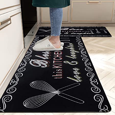 HEBE Kitchen Rug Sets 3 Piece with Runner Non Slip Kitchen Rugs