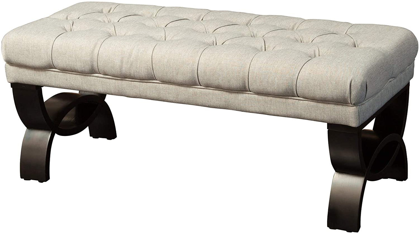 Knight Home Scarlett Fabric Ottoman Bench, Dark Blue