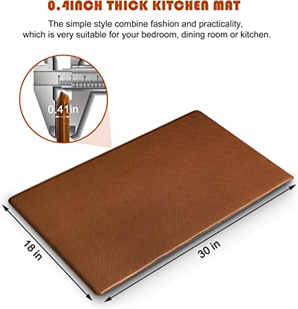 Kitchen Mat Cushioned Anti Fatigue Comfort Mat, Non Slip Heavy Duty Standing Rug, Waterproof Kitchen Rugs, Versatile Kitchen Rugs and Mats for Kitchen Sink Floor, Offices, Laundry, 18"×30", Black