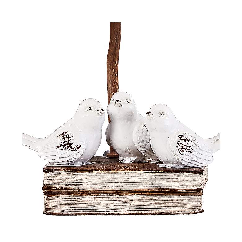 For the Birds Book Club 12" High Rustic Cottage Accent Table Lamp