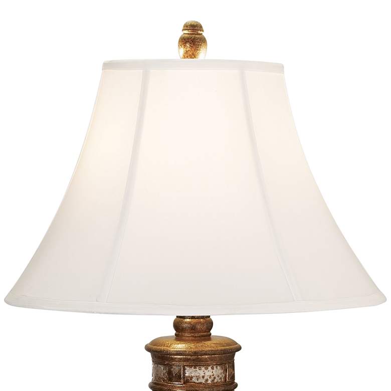 Gardner Chestnut and Gold Traditional Table Lamp with Convenience Outlet
